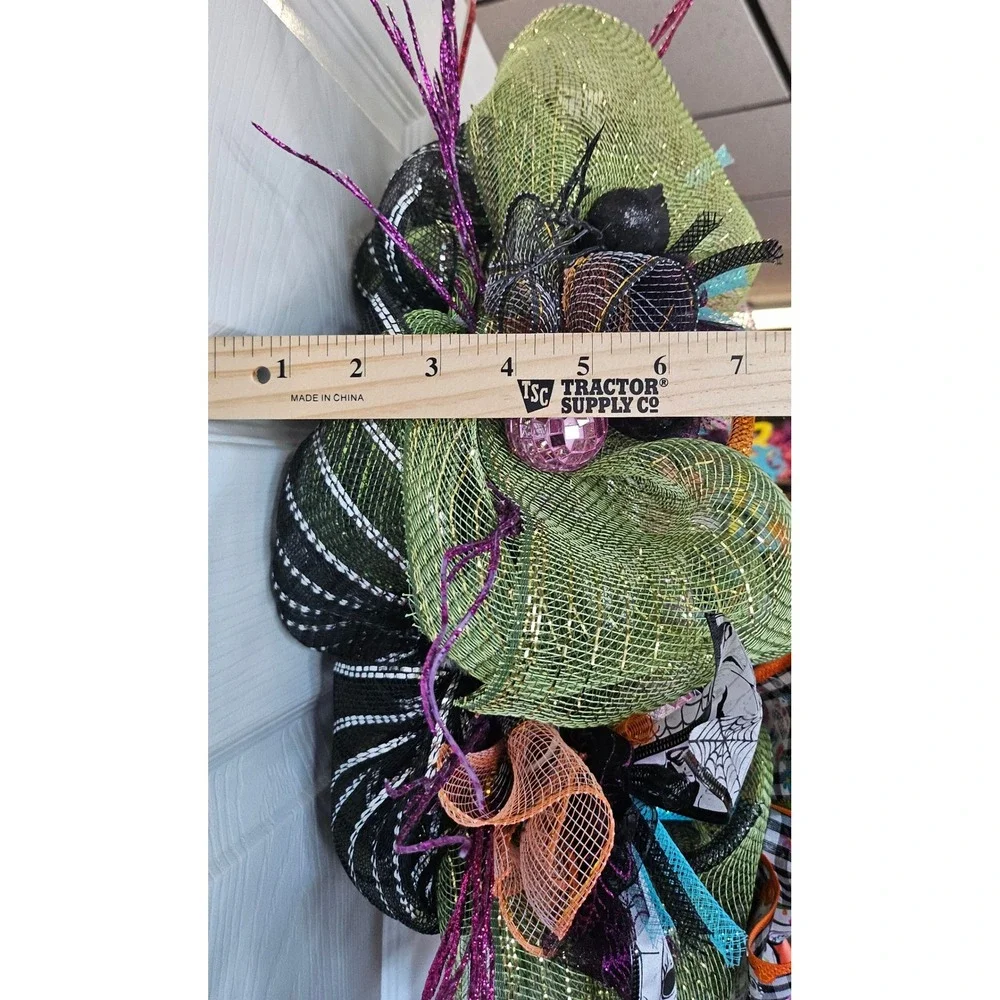Handmade Day of the Dead Wreath Sugar Skull Halloween Decor 24